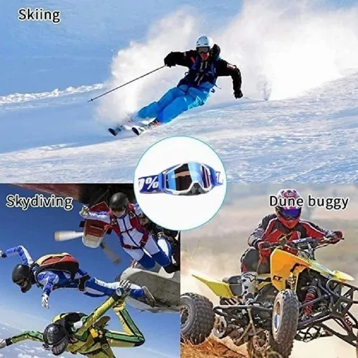 Gafas De Motocross Parabrisas Para Montar Al Aire Libre Armazon Blanco