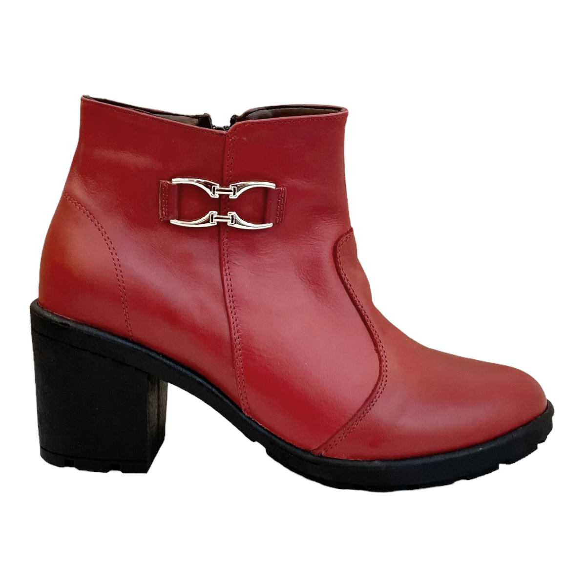 Botines Rojos Mujer Casual Moda Camila Plataforma