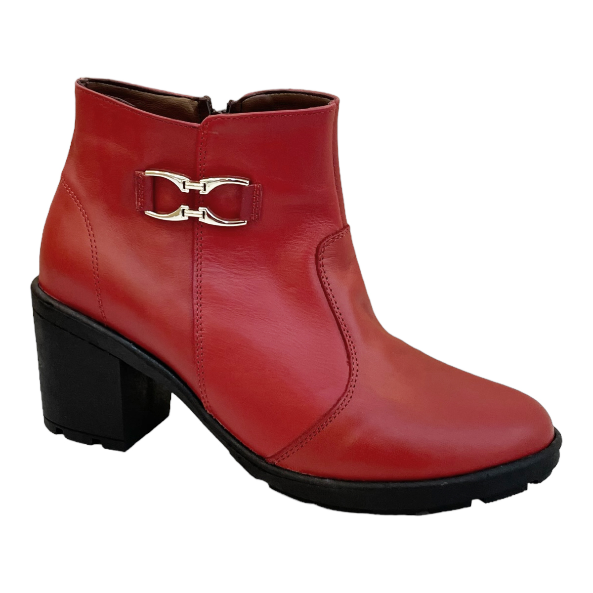 Botines Rojos Mujer Casual Moda Camila Plataforma