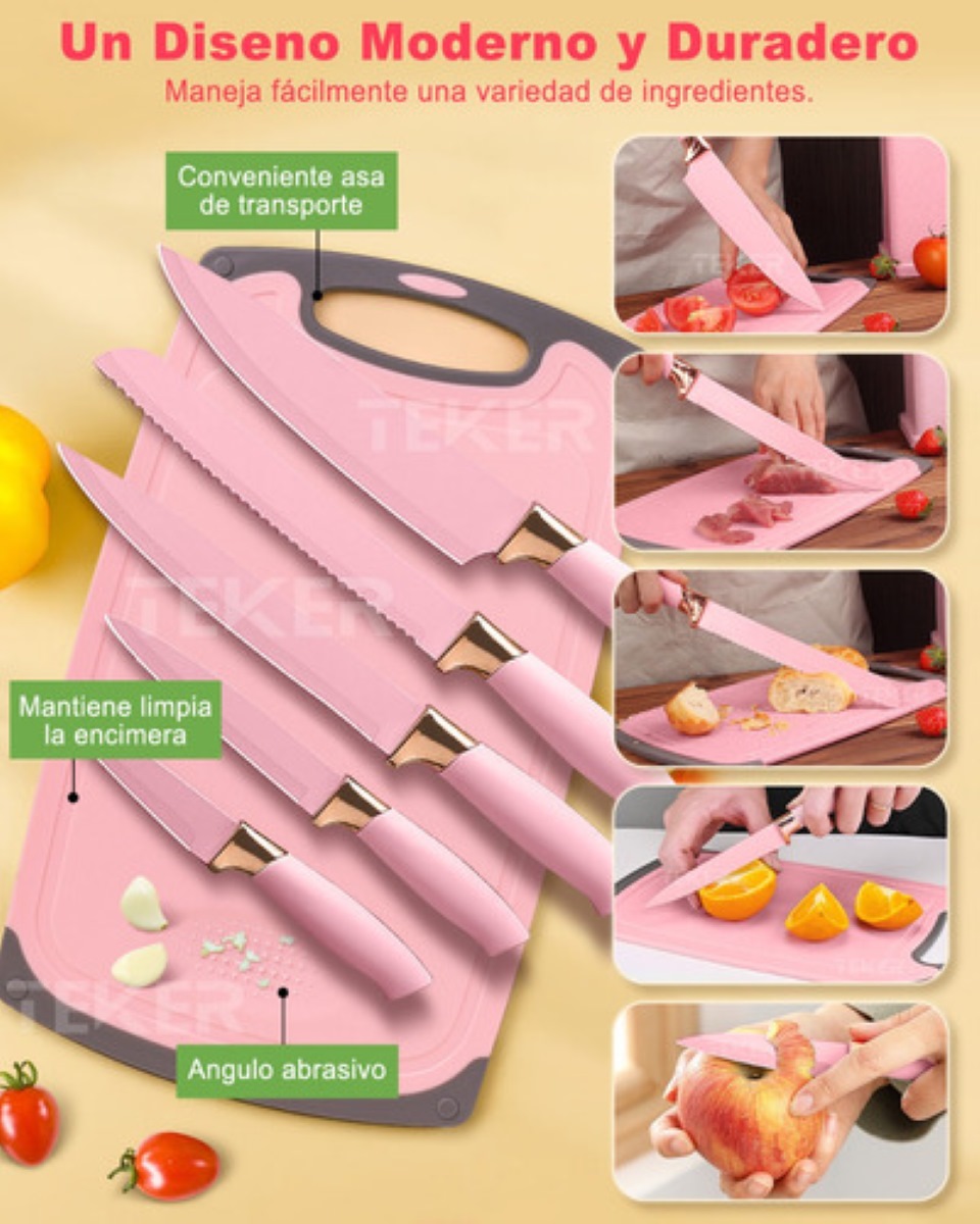 Utensilios De Cocina Silicona Juego De Cuchillo 19 Set Rosa