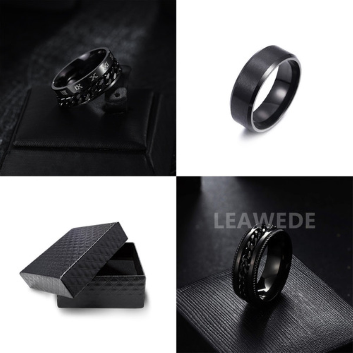 3pzs Anillo Hombre De Titanio Acero Inoxidable Minimalista Talla:11 (21mm)