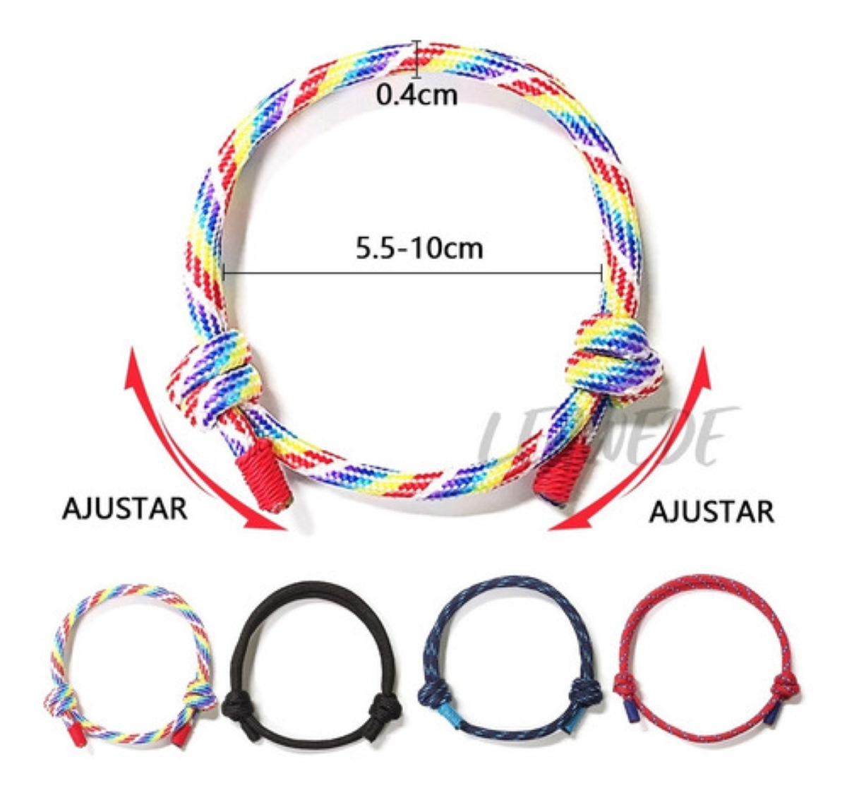 4 Pulsera Trenzada Náutica Elegante Cuerda Para Hombre Mujer colores 