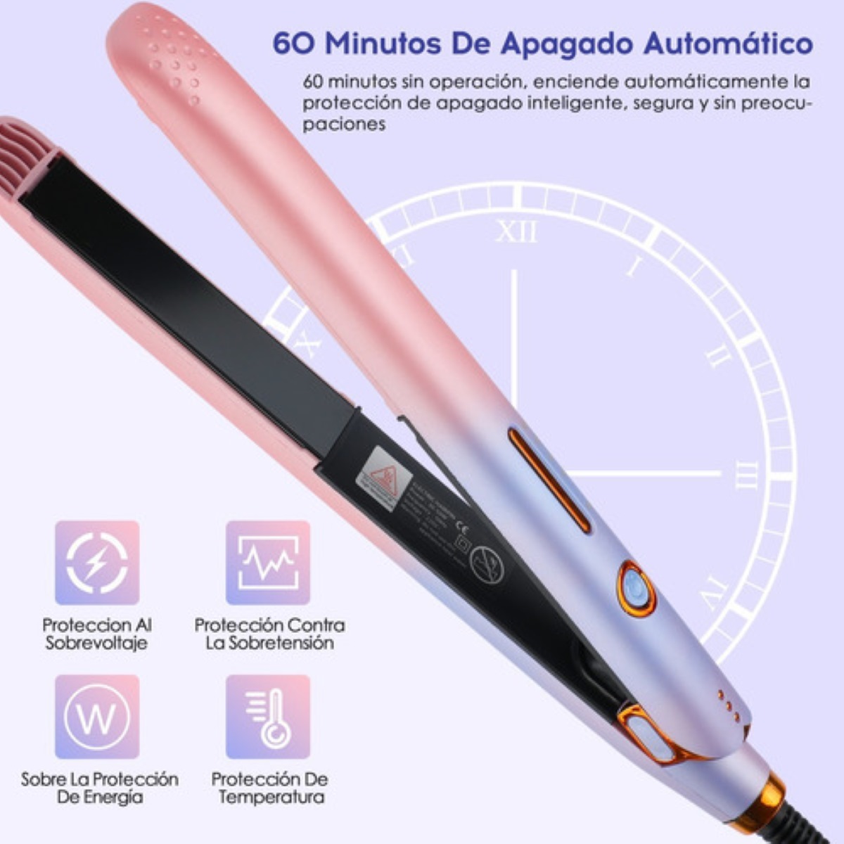 Plancha Para Cabello De Cerámica Ion Profesional, 170-230c Rosa