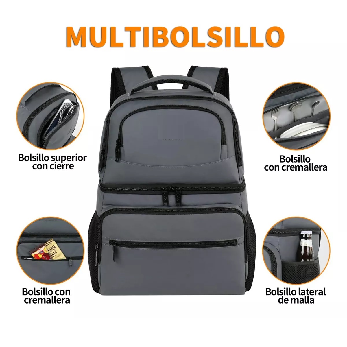 Mochila Hielera Térmica Aislada Mochila De Almuerzo Portatil