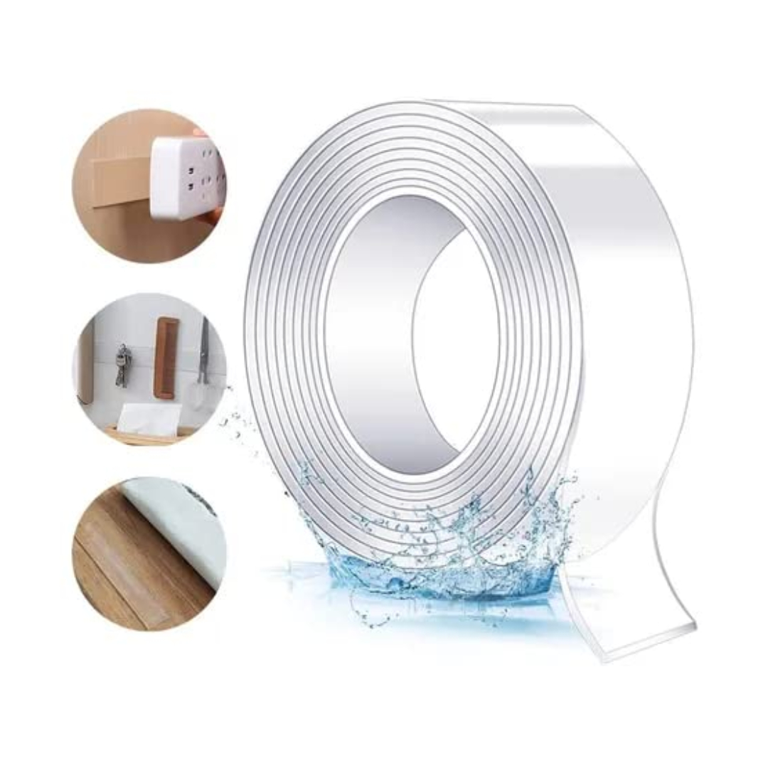 Cinta Transparente Doble Cara Nano Reutilizable 10m