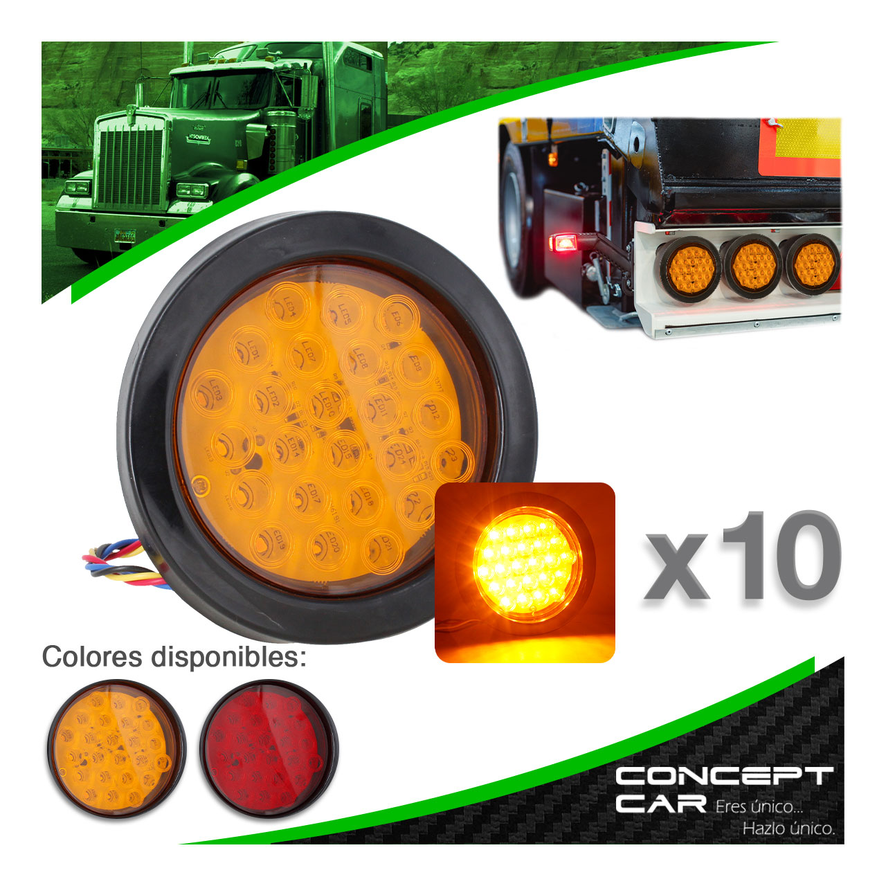 10 Plafon 24 Led Redondo 4 Pulgadas Para Embutir Fija Estrobo