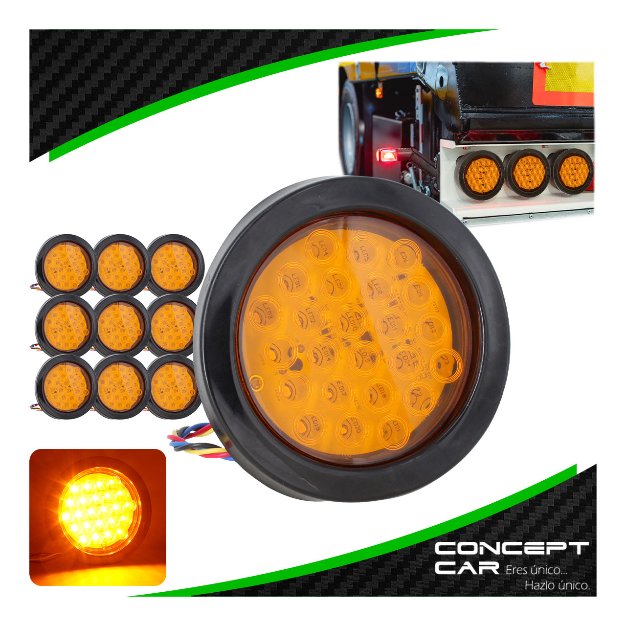 10 Plafon 24 Led Redondo 4 Pulgadas Para Embutir Fija Estrobo