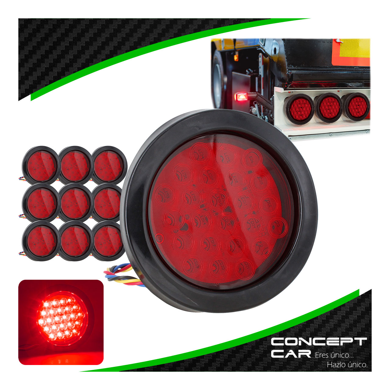 10 Plafon 24 Led Redondo 4 Pulgadas Para Embutir Fija Estrobo