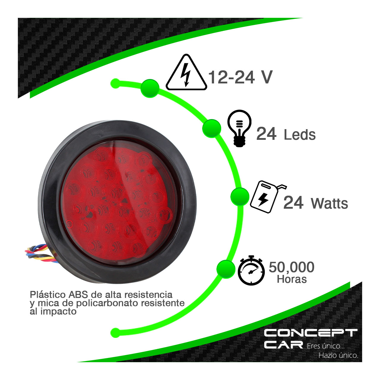 10 Plafon 24 Led Redondo 4 Pulgadas Para Embutir Fija Estrobo