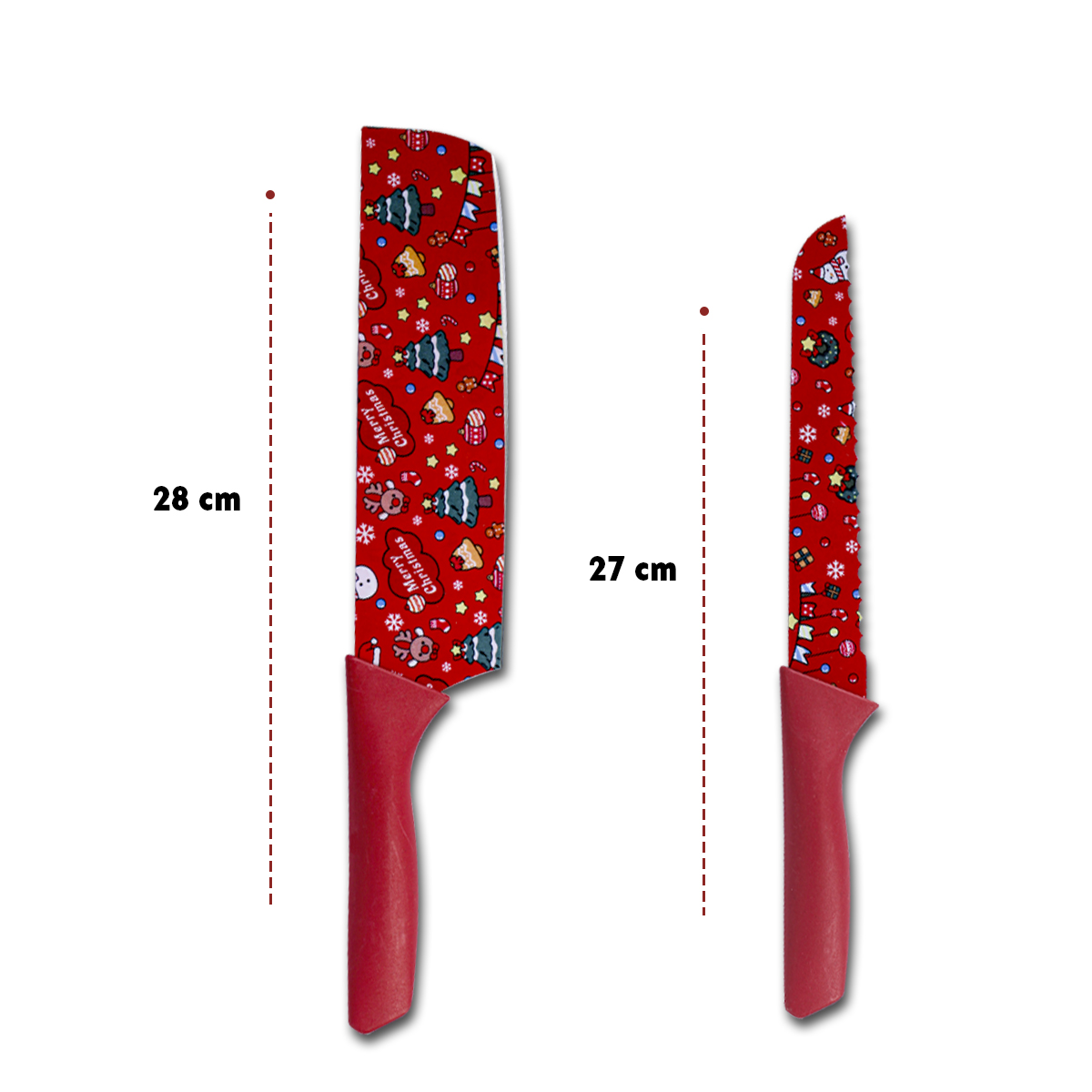 Set De Cuchillos Para Cocina Diseño Navideño 