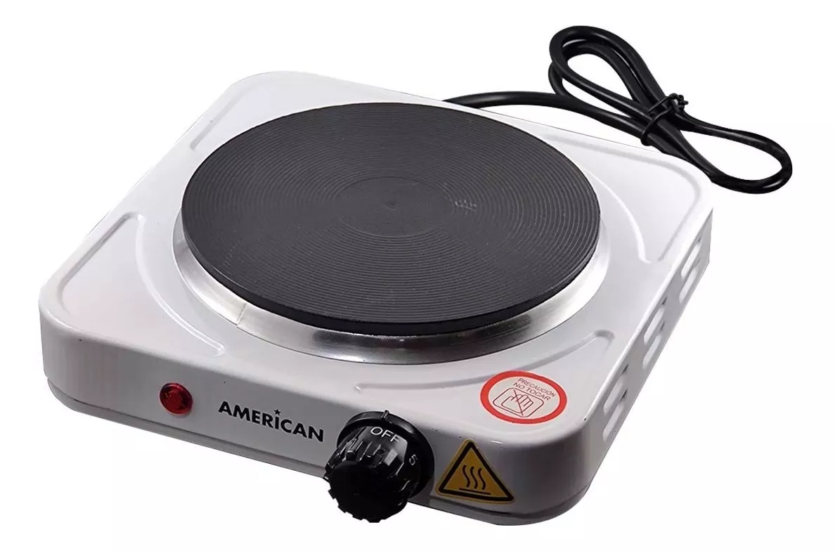 Parrilla Eléctrica American 6186 de Disco Antiadherente Blanca