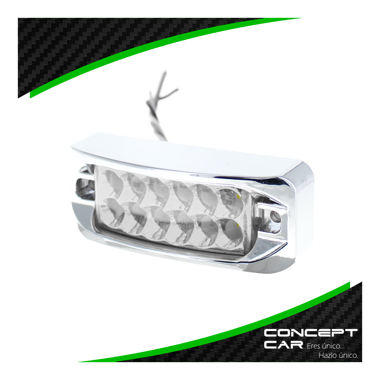 10 Plafones 12 Led Lateral Rectangular Fija Estrobo 12-24v