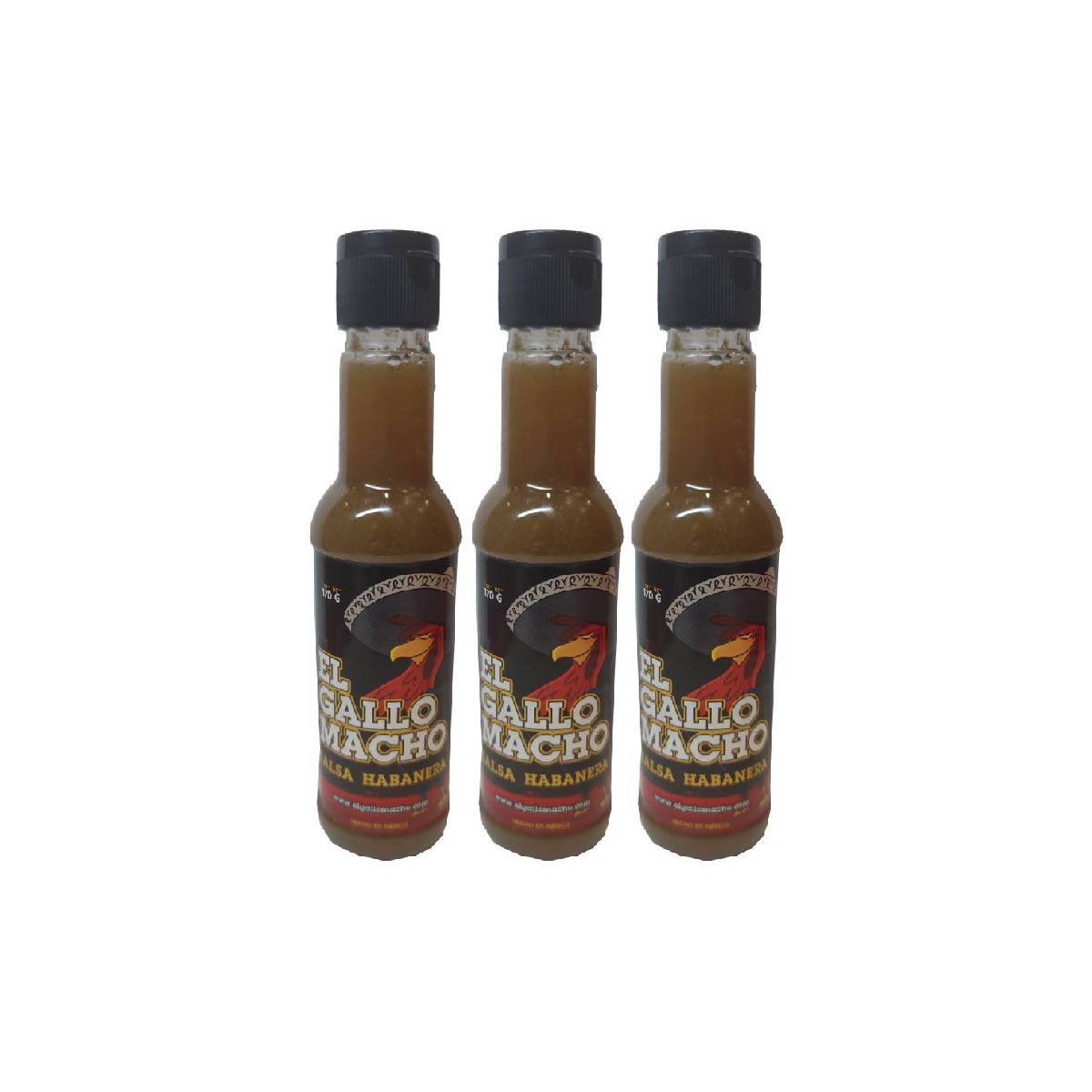 El Gallo Macho Tripack Salsa habanera 170grs