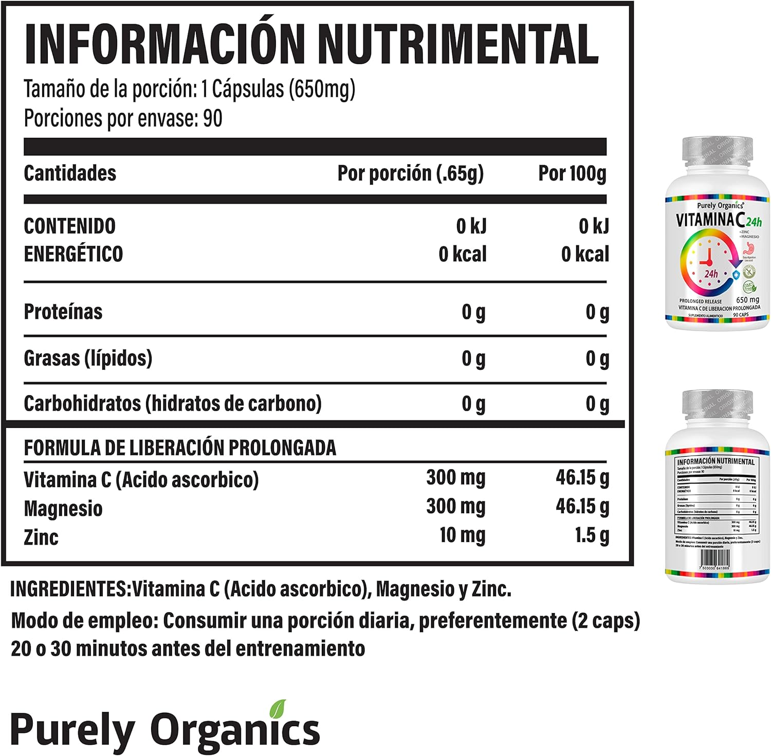 Vitamina C 90 Cápsulas.