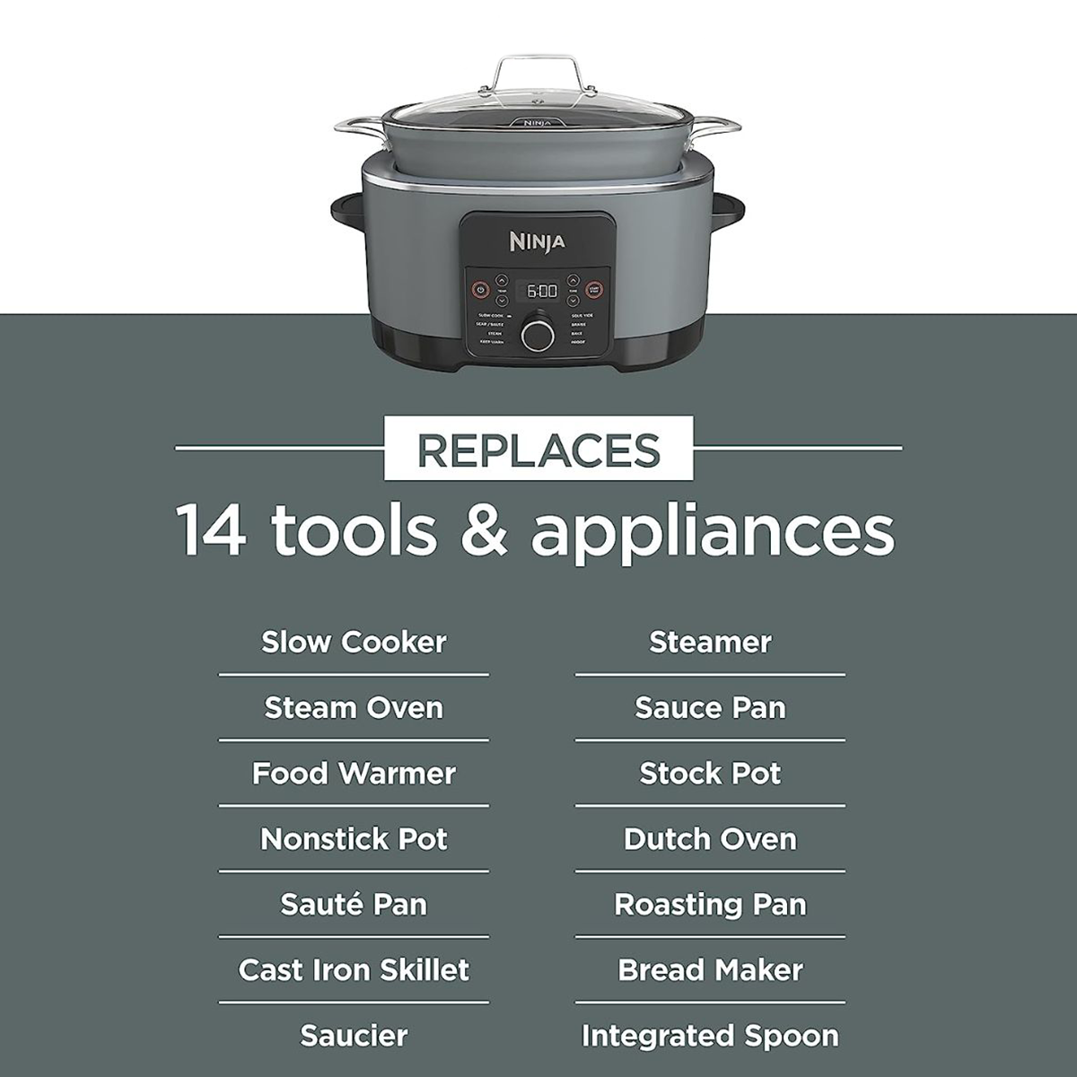 Ninja Foodi Possible Cooker Pro Olla Multicocina  8 en 1 Mc1001