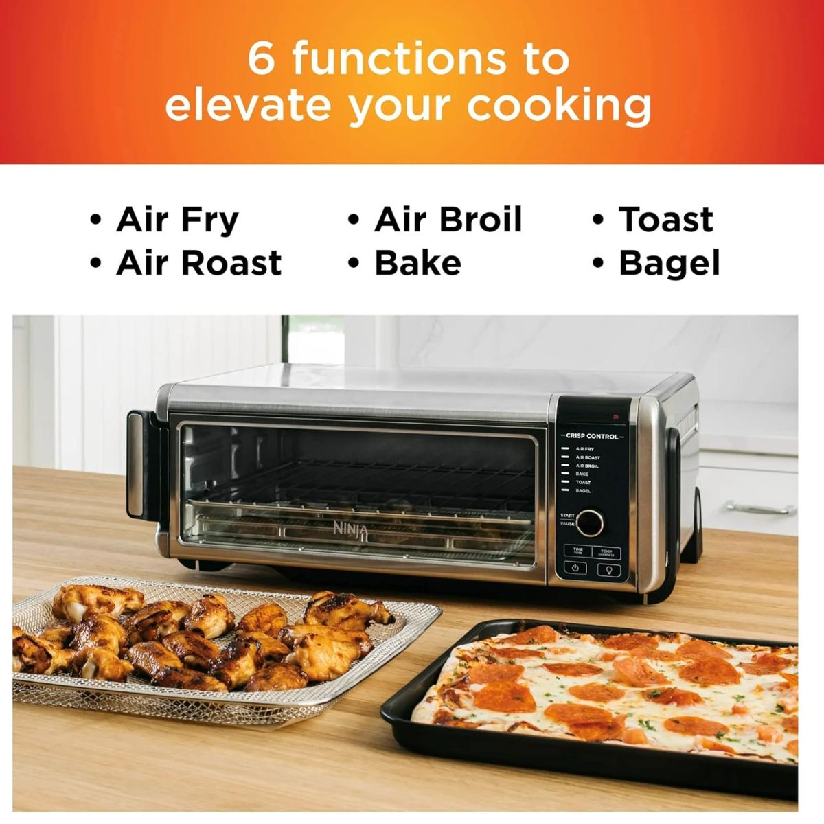 Ninja Foodi Horno Digital Negro Y Plata 1800 Vatios Sp100