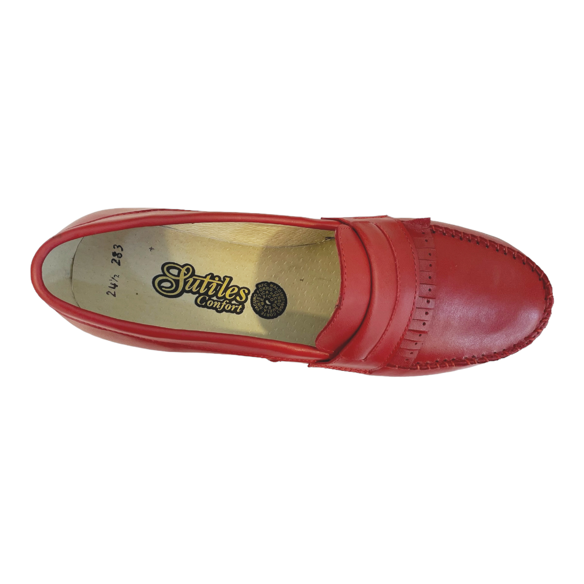 Zapatos Rojos Mocasines Mujer Sutiles Confort Piel C modos