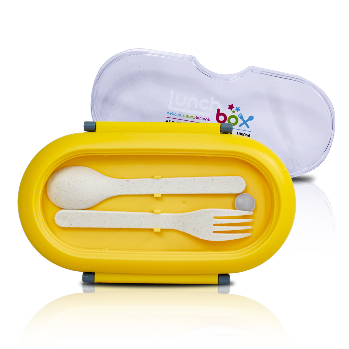 Lunch Box Set De Tupper Hermético Con Vaso Y Cubiertos 