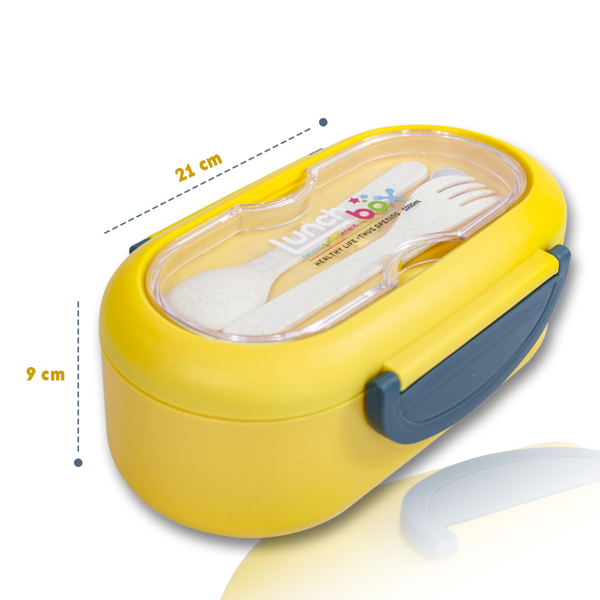 Lunch Box Set De Tupper Hermético Con Vaso Y Cubiertos 