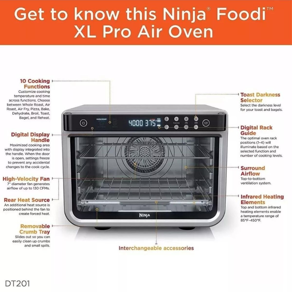 Horno Doble Inteligente Ninja 12 en 1