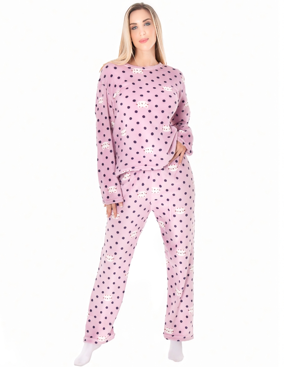 Pijama Afelpada Mujer Polar Pantalón Sudadera Ropa Invierno