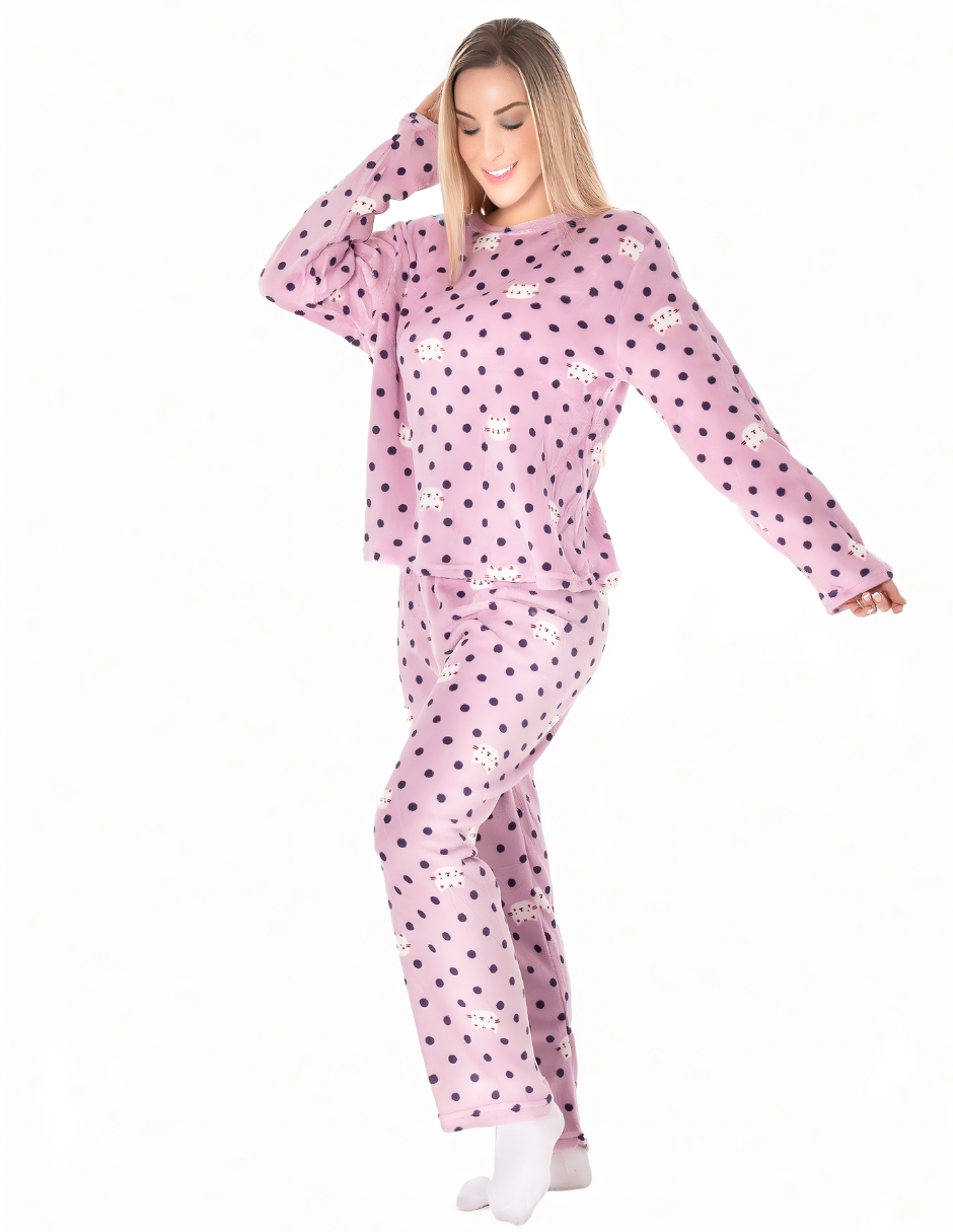 Pijama Afelpada Mujer Polar Pantalón Sudadera Ropa Invierno