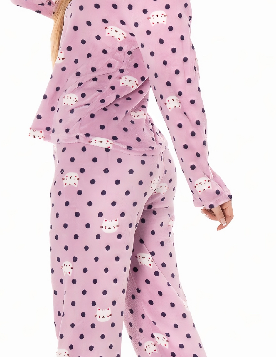 Pijama Afelpada Mujer Polar Pantalón Sudadera Ropa Invierno