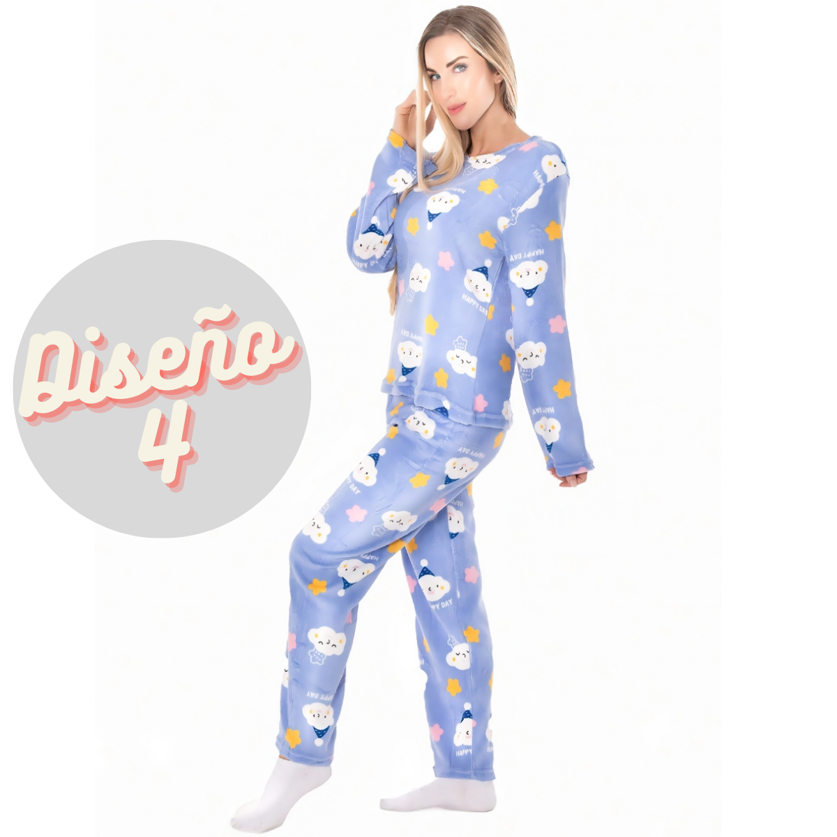 Pijama Afelpada Mujer Polar Pantalón Sudadera Ropa Invierno