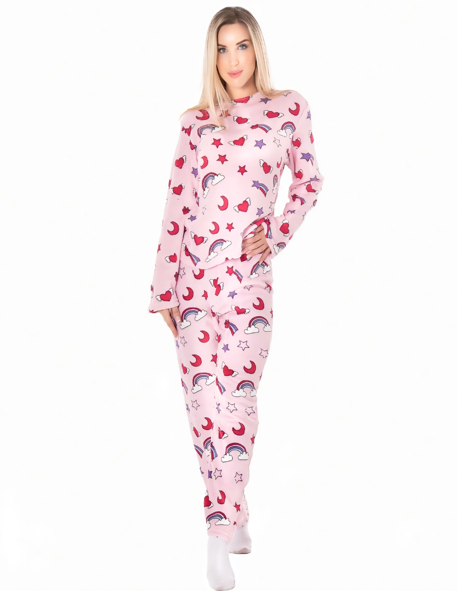 Pijama Afelpada Mujer Polar Pantalón Sudadera Ropa Invierno