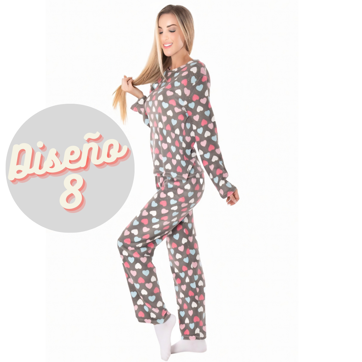 Pijama Afelpada Mujer Polar Pantalón Sudadera Ropa Invierno
