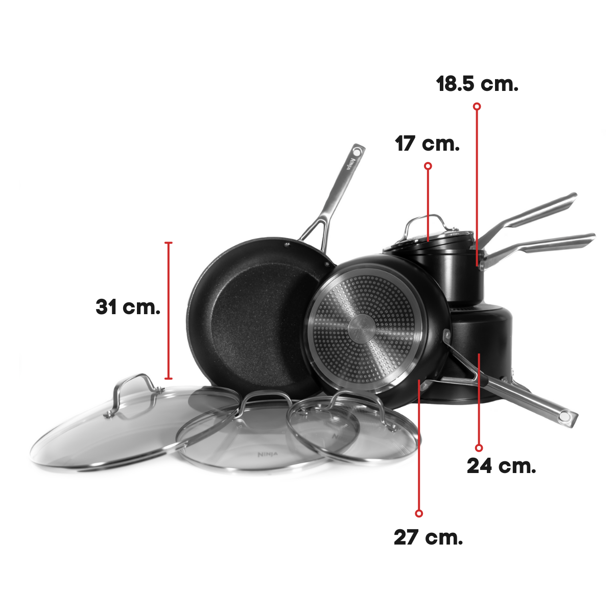 Ninja Foodi Bateria De Cocina Neverstick 9 Piezas C18000
