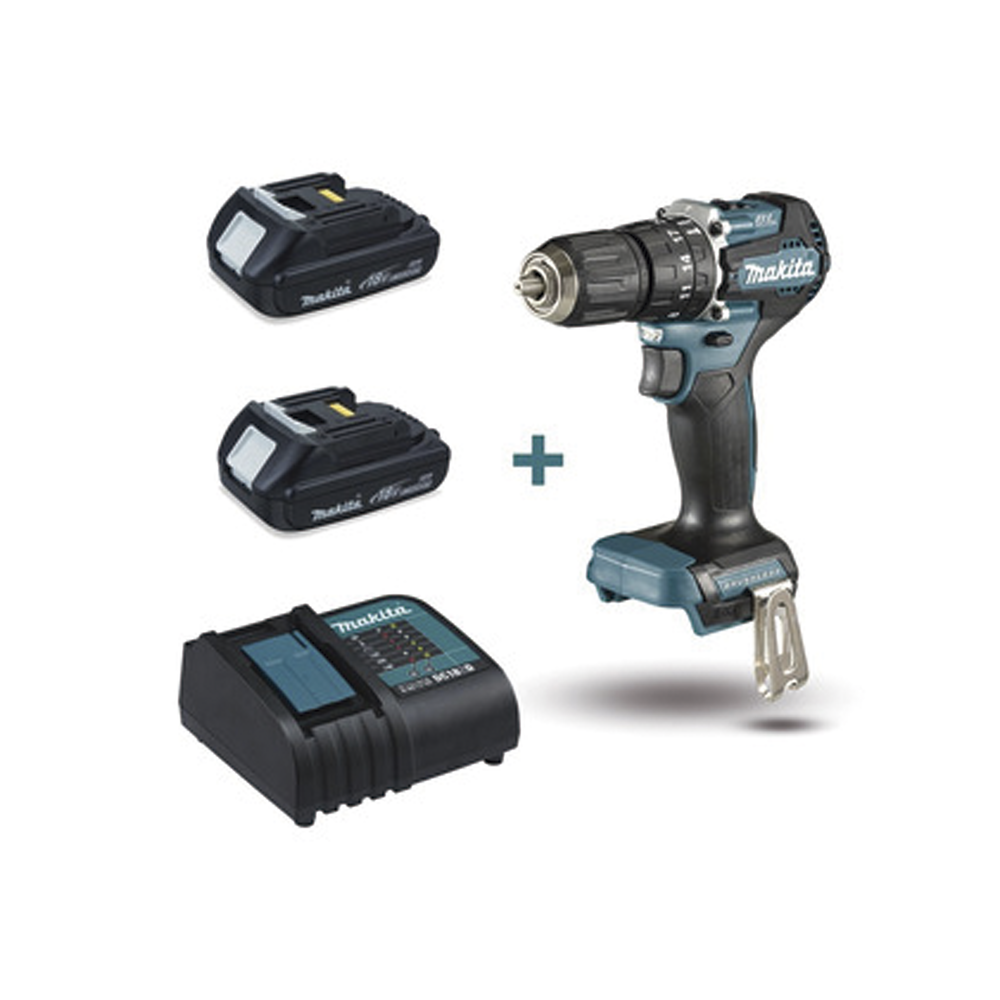 Rotomartillo/Taladro Inalámbrico SIN CARBONES, Broquero de 1/2", 1,700 RPM, 18V MAKITA