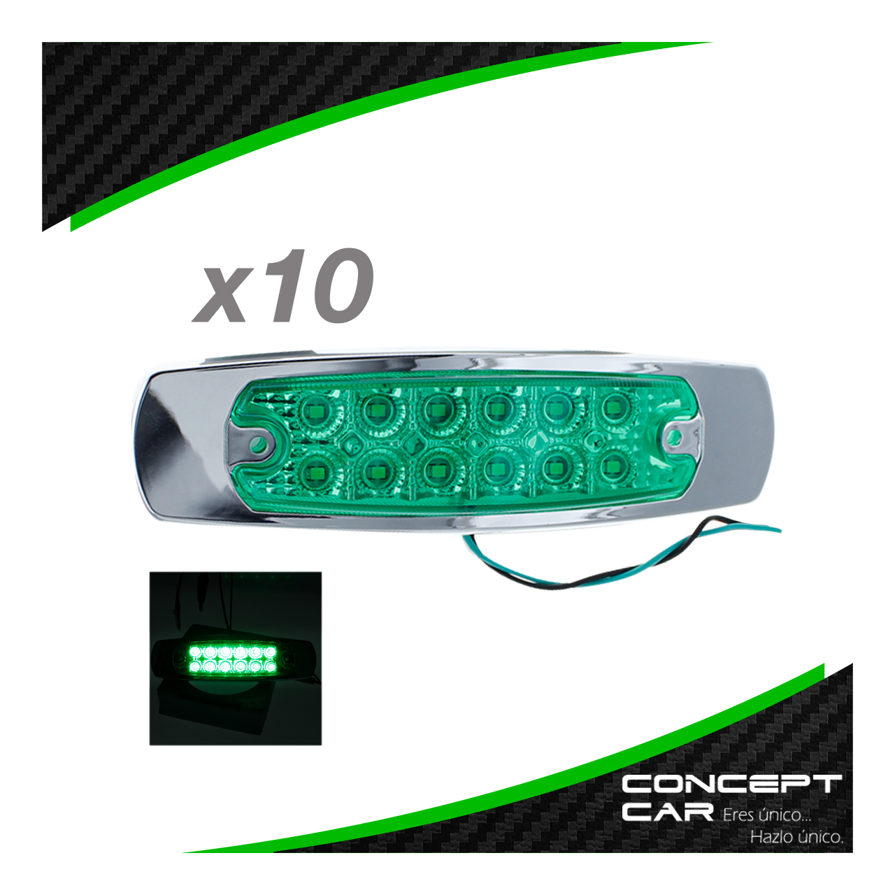 10 Plafon 12 Led Tipo Peter Laterales Remolque Caja Trailer