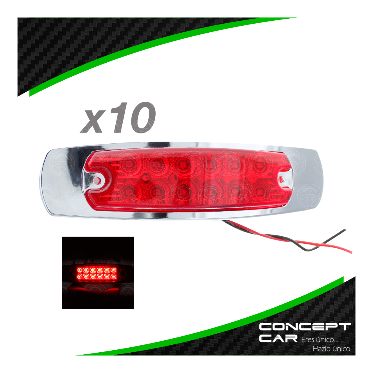 10 Plafon 12 Led Tipo Peter Laterales Remolque Caja Trailer