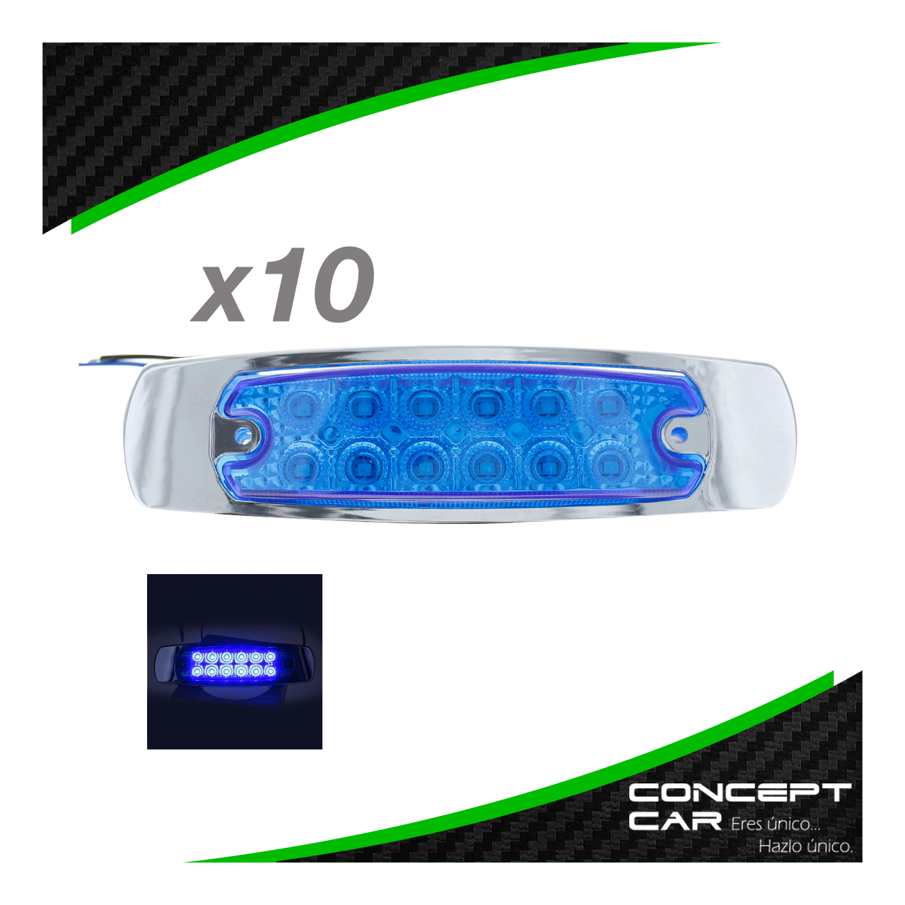 10 Plafon 12 Led Tipo Peter Laterales Remolque Caja Trailer
