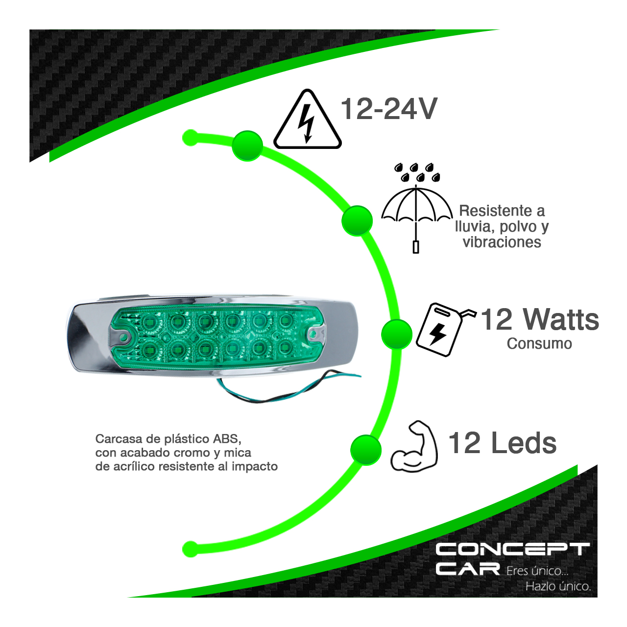 10 Plafon 12 Led Tipo Peter Laterales Remolque Caja Trailer