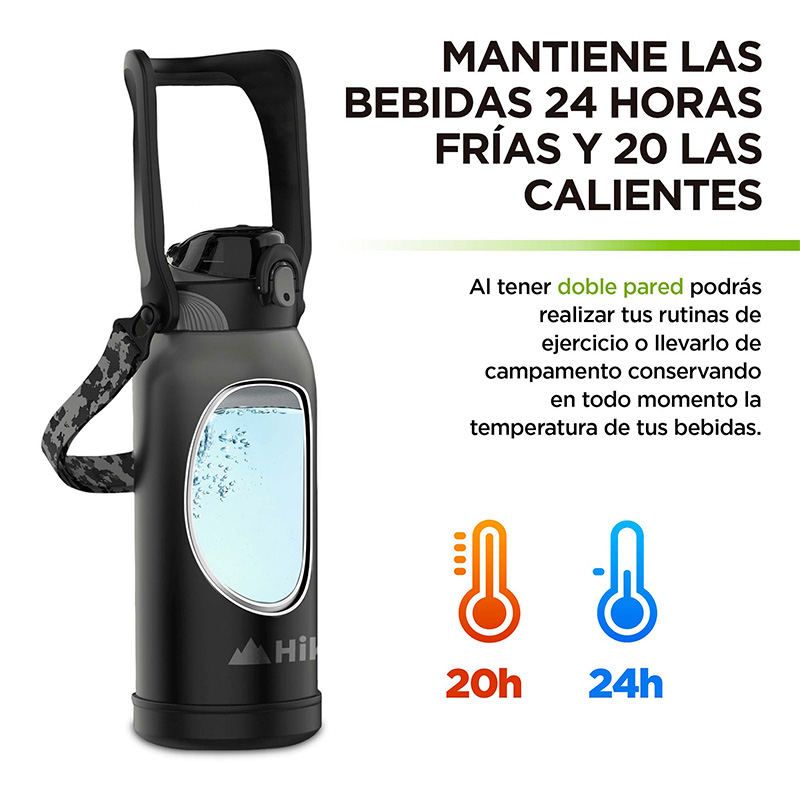 Termo para Agua de 2 Litros de Acero Inoxidable Ultra Resistente 