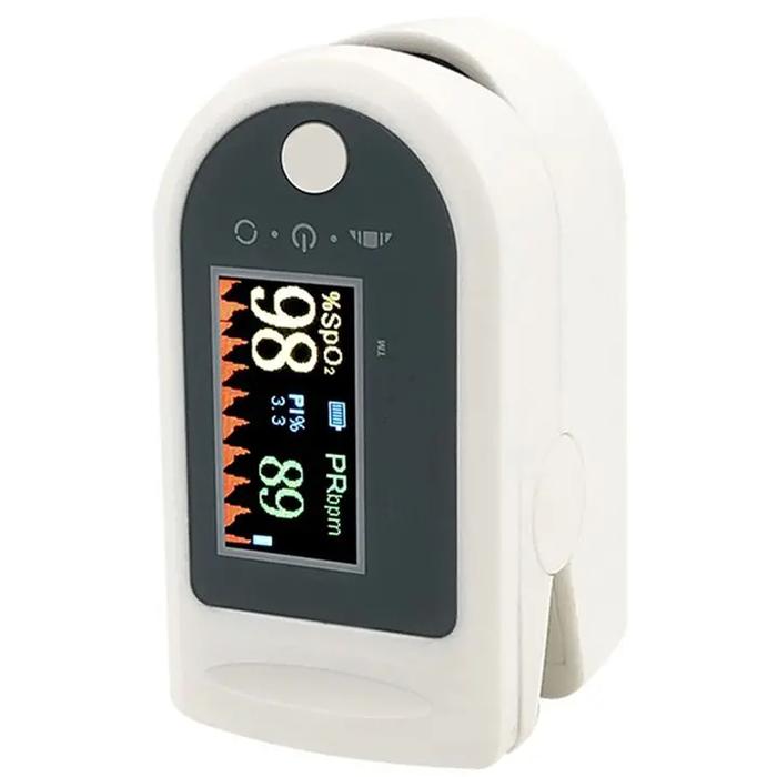 Oxímetro de dedo para botiquín MXOXM-001-26 1pza BlancoGris Rango de Medición 70porciento -90porciento 30 240BPM mas menos 2BPM o mas menos 2porciento PR 2xAAA No Incluidas, OxiMax