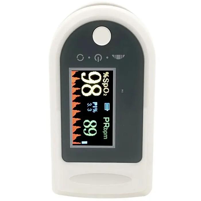 Oxímetro de dedo para botiquín MXOXM-001-26 1pza BlancoGris Rango de Medición 70porciento -90porciento 30 240BPM mas menos 2BPM o mas menos 2porciento PR 2xAAA No Incluidas, OxiMax