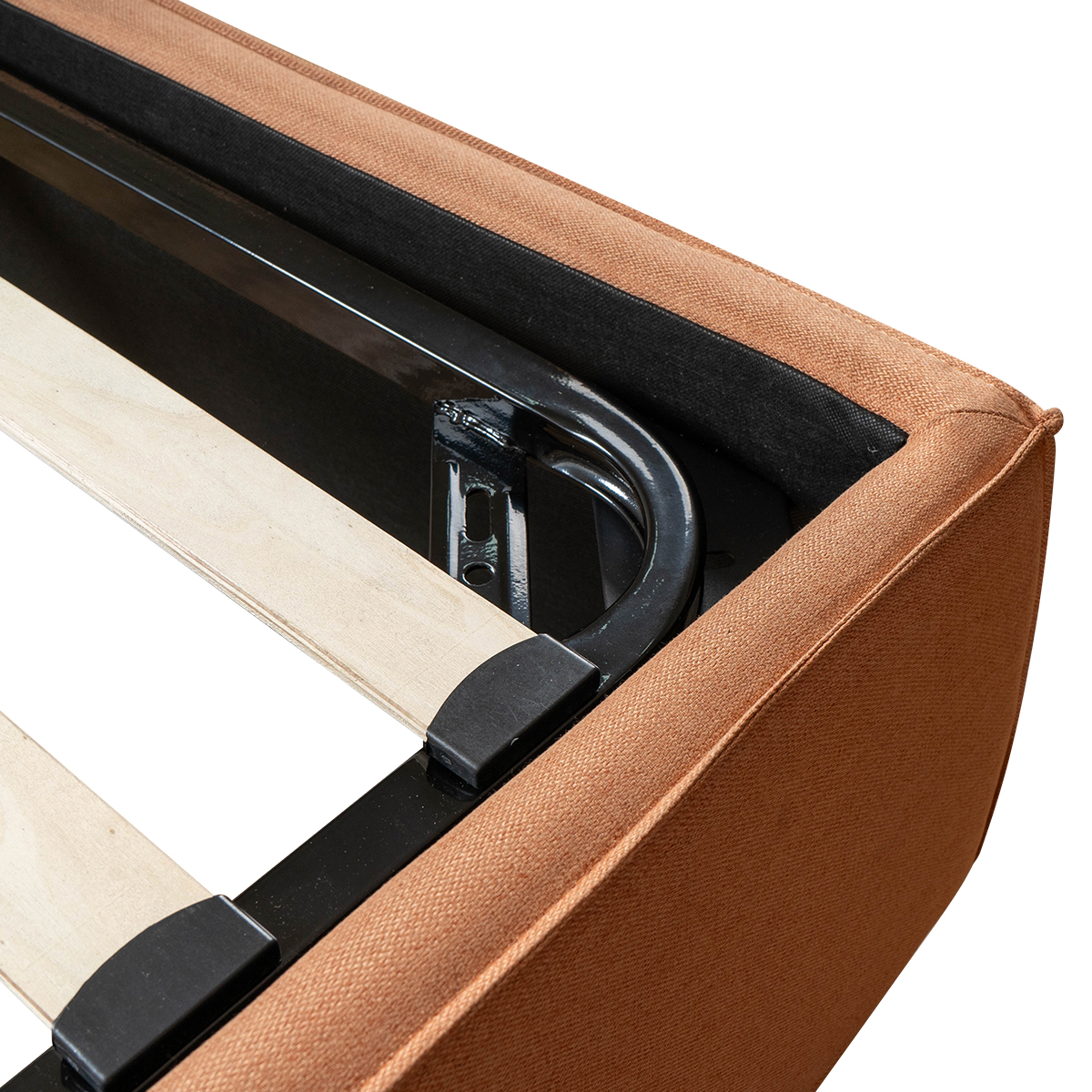 Base Queen Size Para CoIchón Roomi Fredom, Box Con Sistema De Almacenaje Naranja