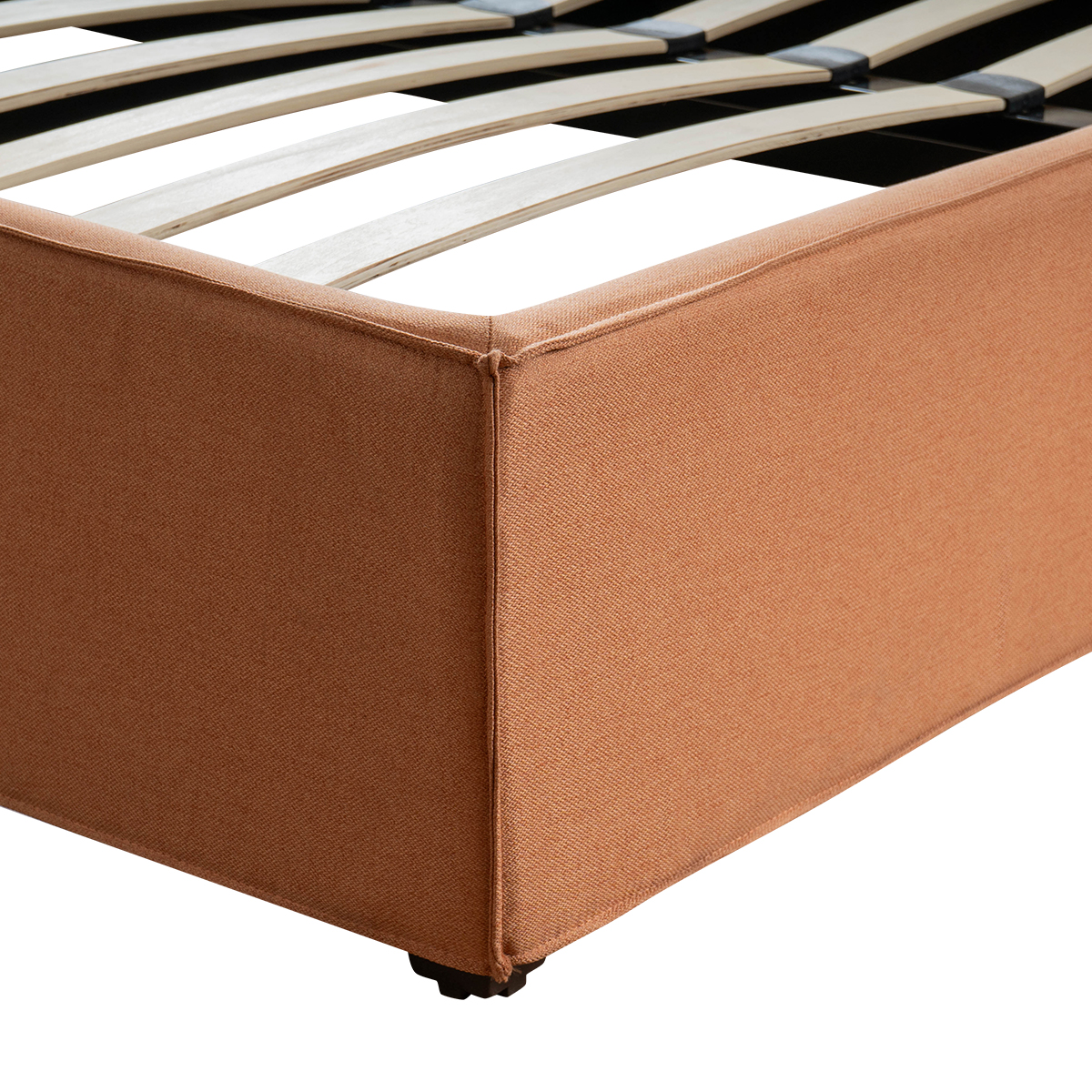 Base Queen Size Para CoIchón Roomi Fredom, Box Con Sistema De Almacenaje Naranja