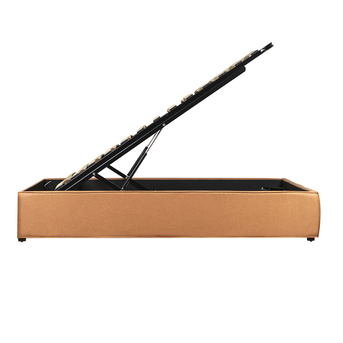 Base Queen Size Para CoIchón Roomi Fredom, Box Con Sistema De Almacenaje Naranja