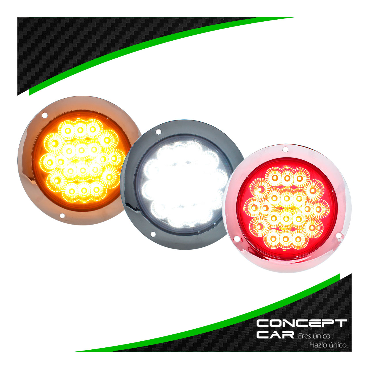 10 Plafon 20 Led Redondo 4 Pulgadas Alta Baja Estrobo 12-24v