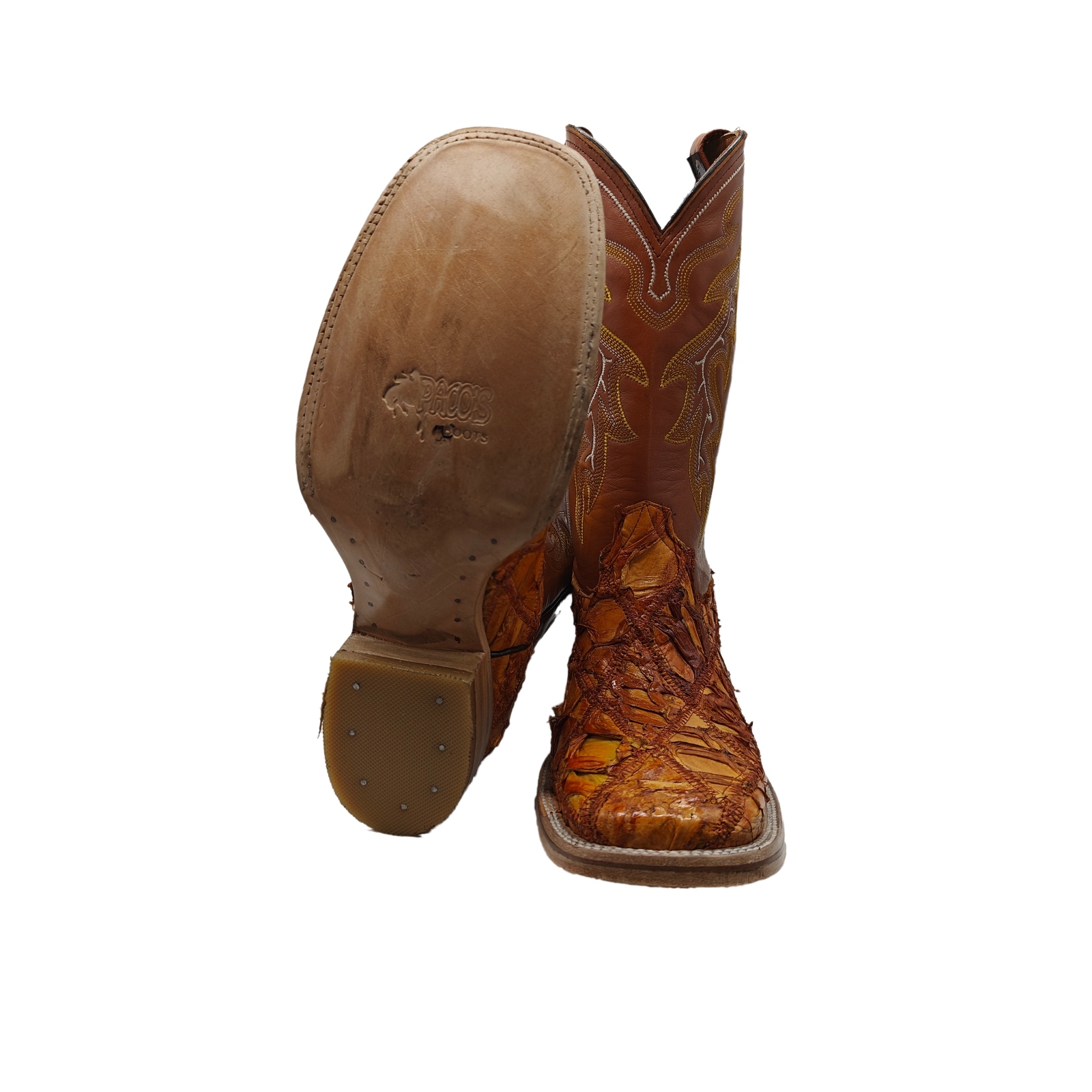 Bota Vaquera El Chiqueado Piel Genuina Pescado Pirarucu