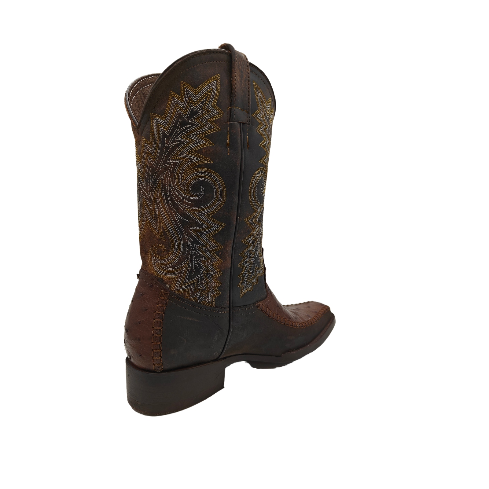 Bota Vaquera El Chiqueado Piel Autentica Avestruz color Café