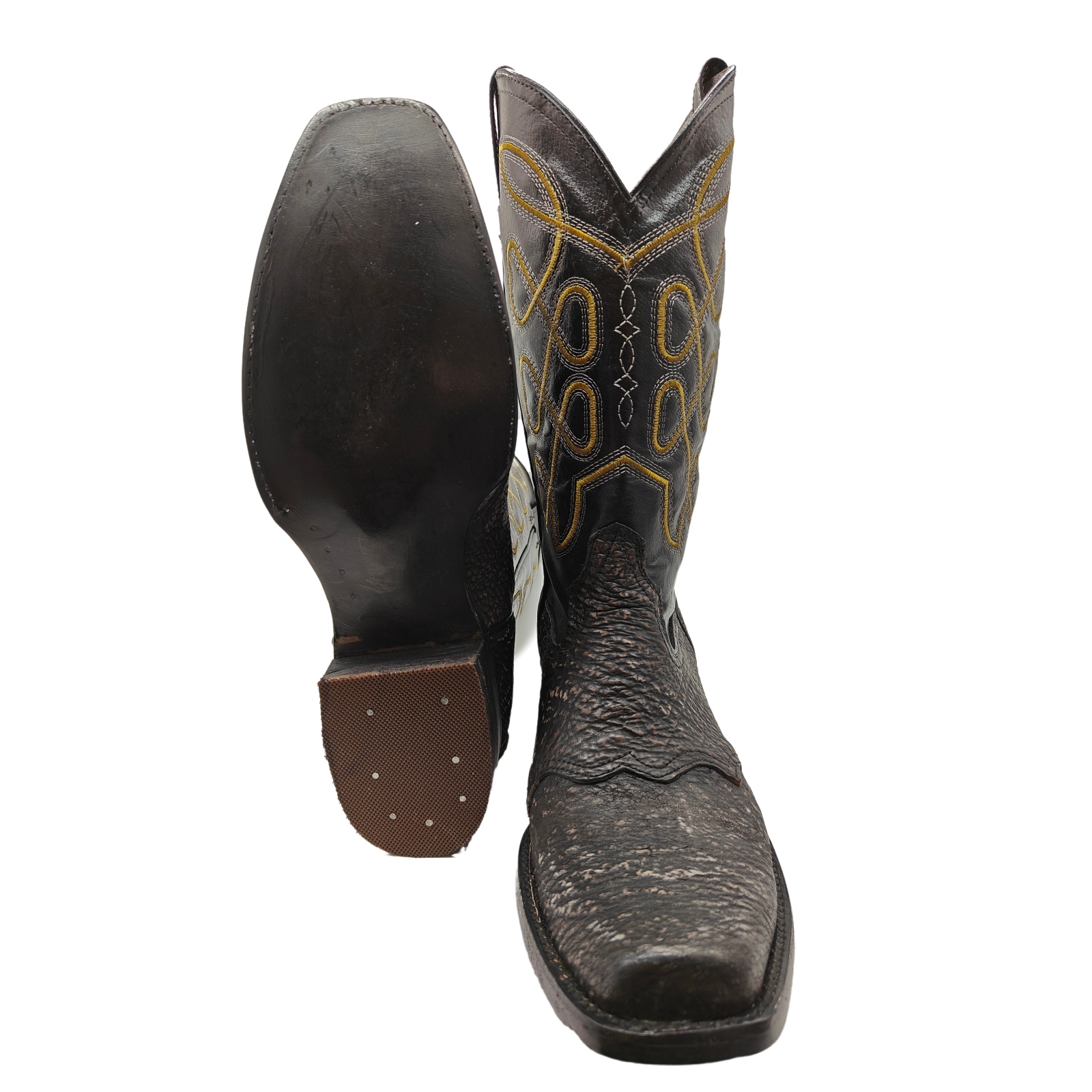 Botas Vaqueras El Chiqueado Piel de Tiburon Original Café