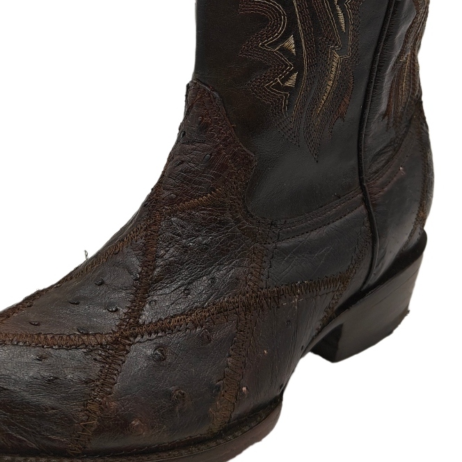 Botas Vaqueras El Chiqueado Piel Genuina Avestruz color Café