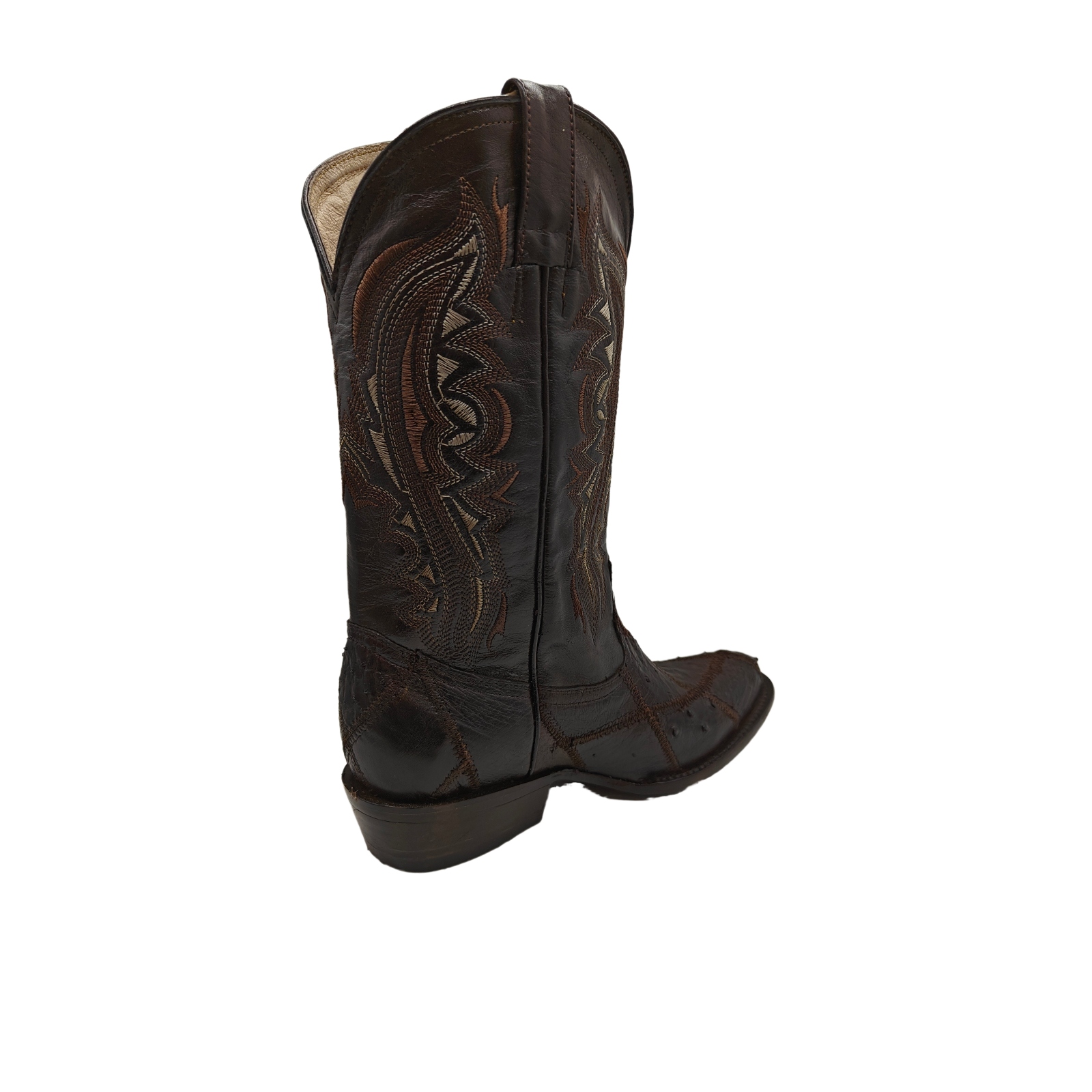 Botas Vaqueras El Chiqueado Piel Genuina Avestruz color Café