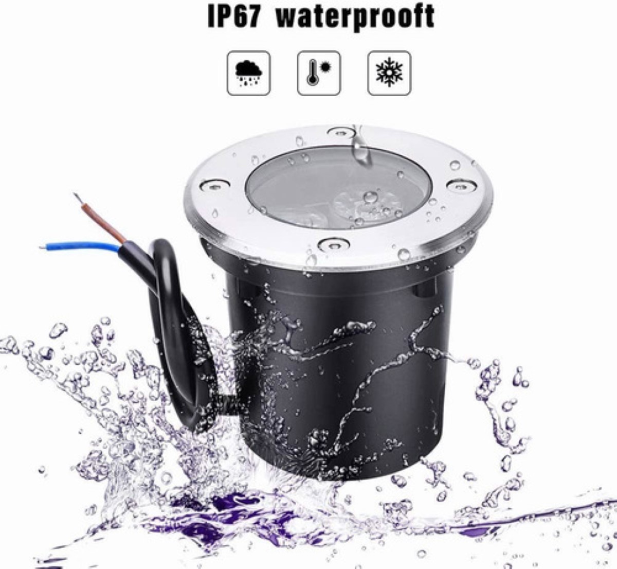 Spot Empotrable Para Piso Exterior Led Impermeable Negro