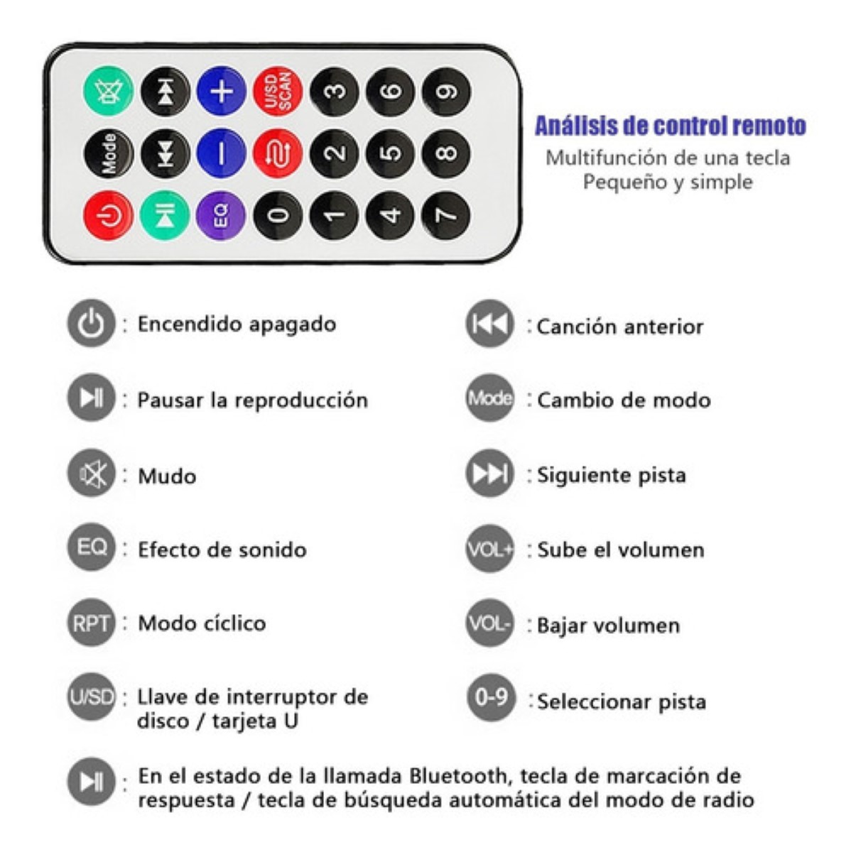 Modulo Reproductor De Audio Bluetooth Usb Sd Fm Auxiliar Negro